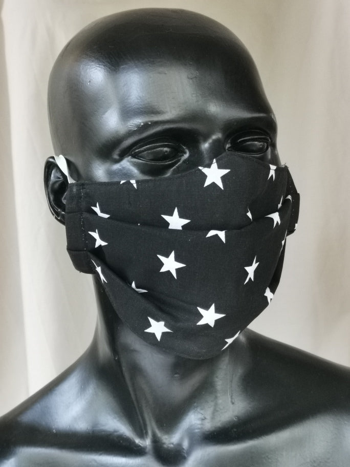 402 TYPE 1 Face mask - Black Stars, Adult M Only